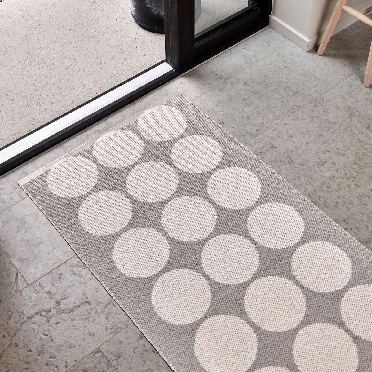 Hugo Walnut Runner Rug by Pappelina, showing hugo walnut runner rug in live shot.