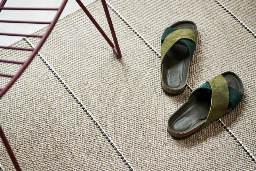 Lea Beige Runner Rug by Pappelina, showing lea beige runner rug in live shot.