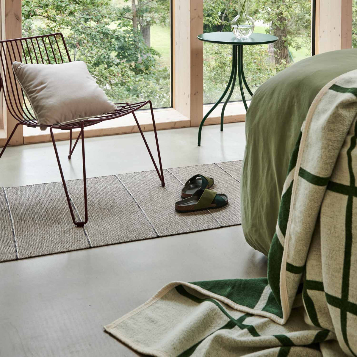 Lea Linen Runner Rug by Pappelina, showing lea linen runner rug in live shot.