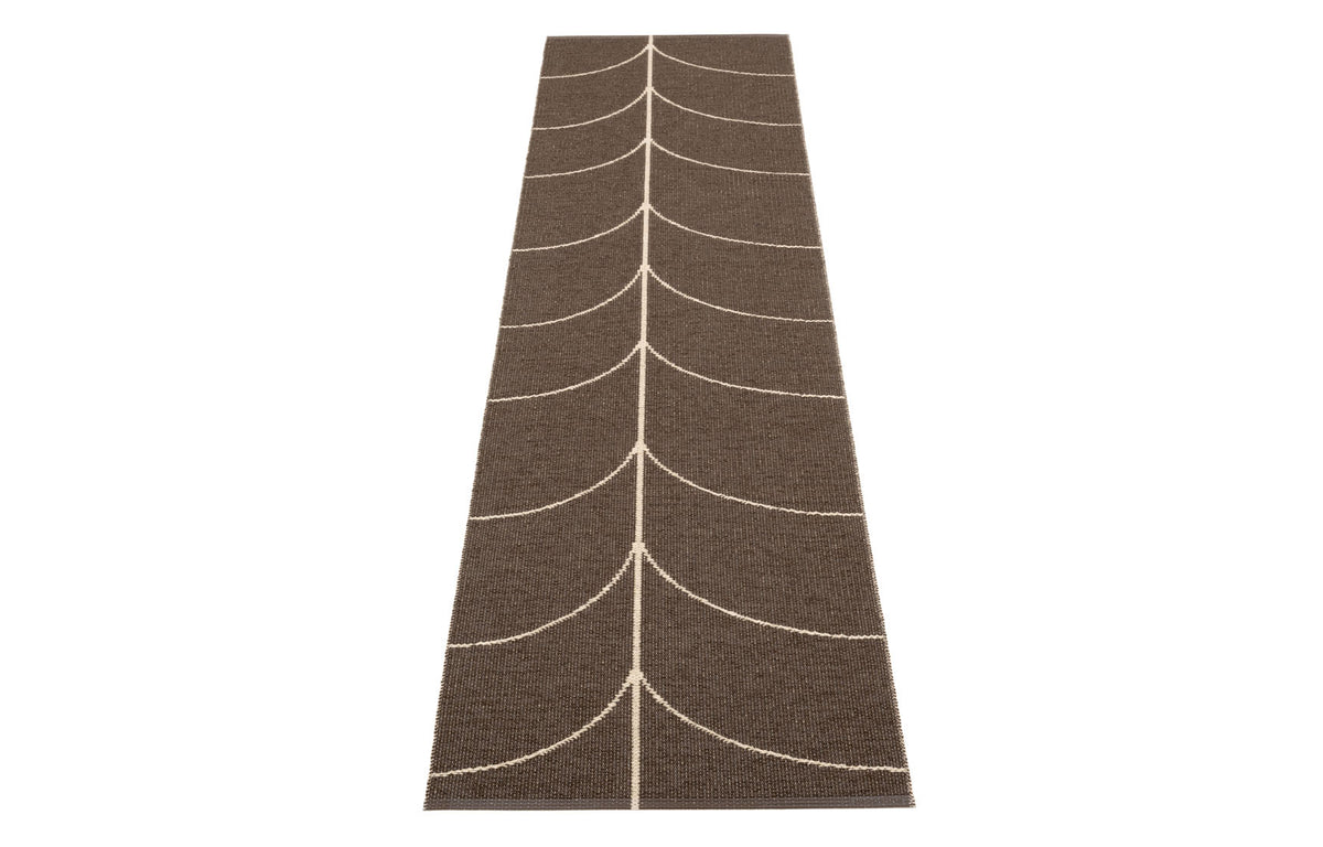 Leif Dark Brown Runner Rug by Pappelina - 2.25' x 8.75'.