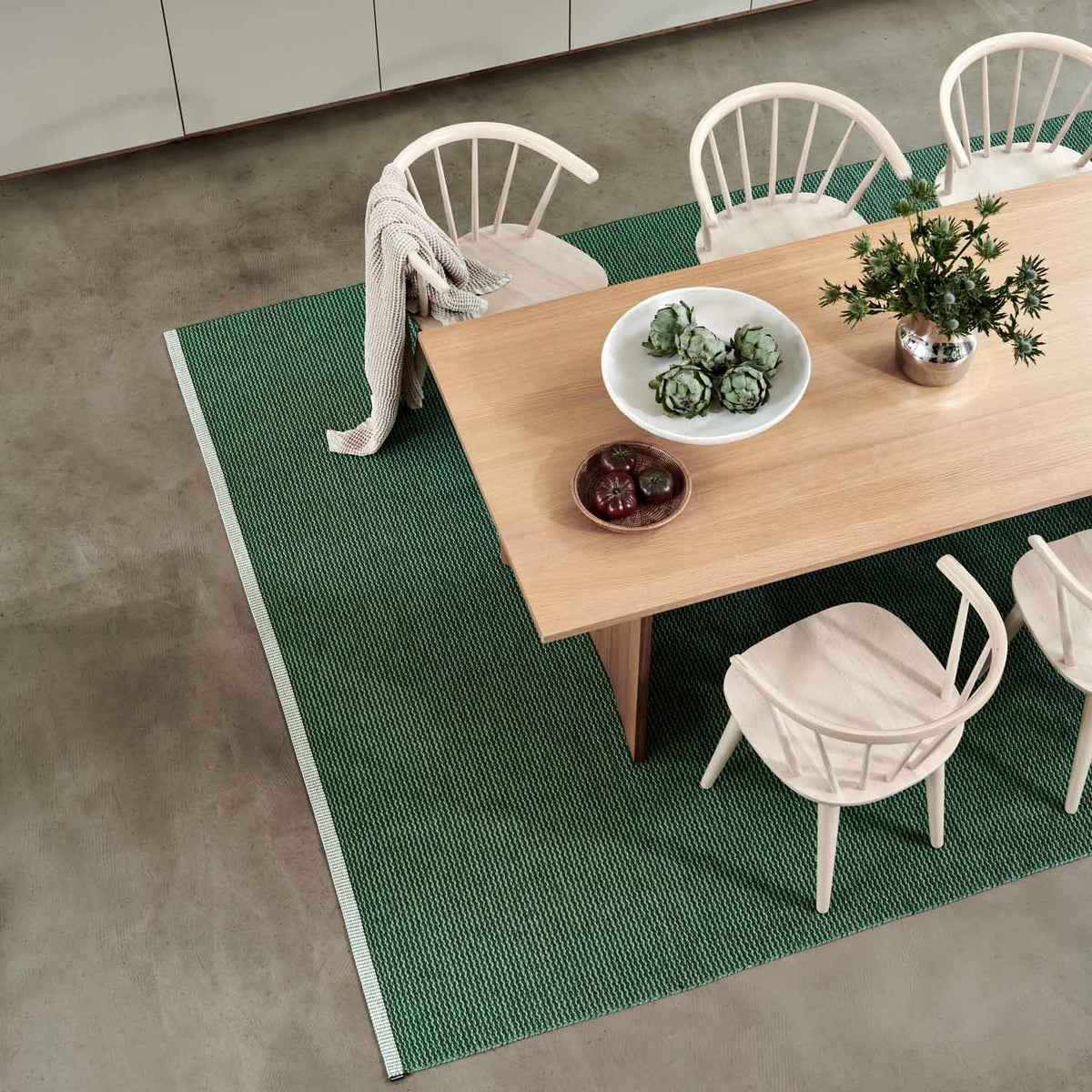 MONO Leaf Rug by Pappelina, showing mono leaf rug in live shot.