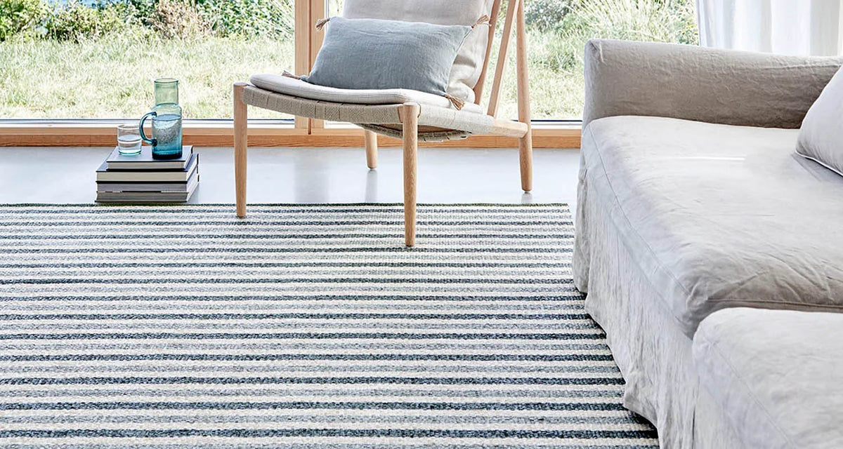 TEO Sage Runner Rug by Pappelina, showing teo sage runner rug in live shot.