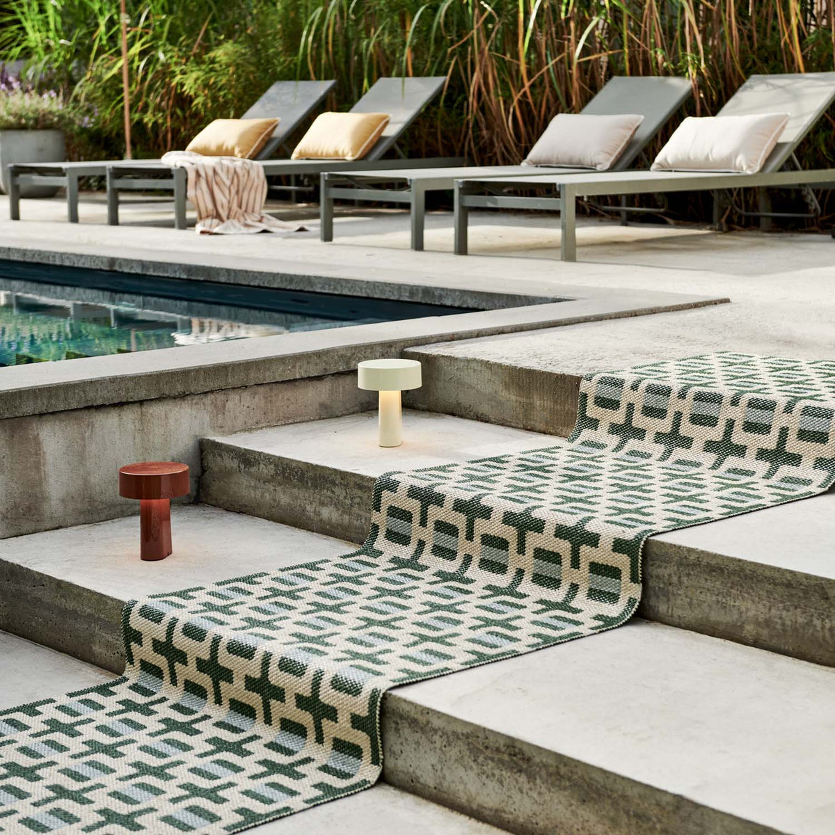 Tom Leaf Runner Rug by Pappelina, showing tom leaf runner rug in live shot.