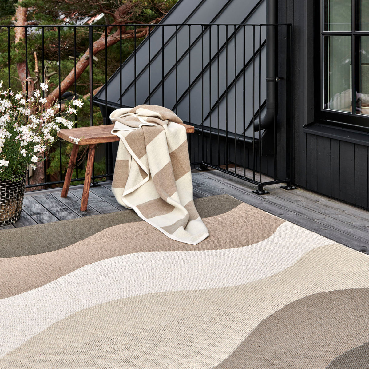 Urvi Earth Runner Rug by Pappelina, showing urvi earth runner rug in live shot.
