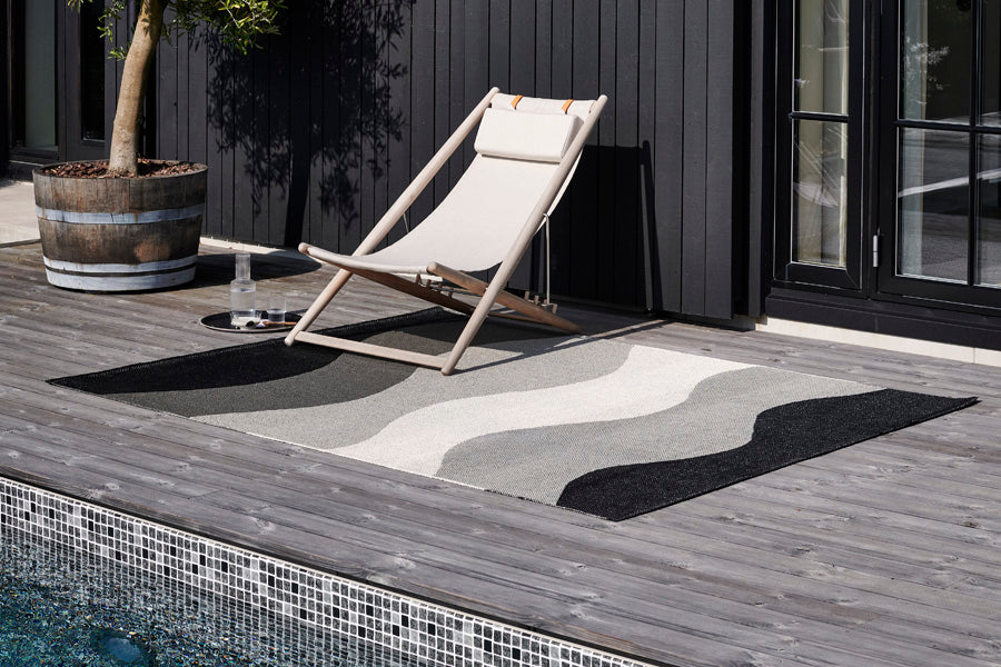 Urvi Metal Runner Rug by Pappelina, showing urvi metal runner rug in live shot.