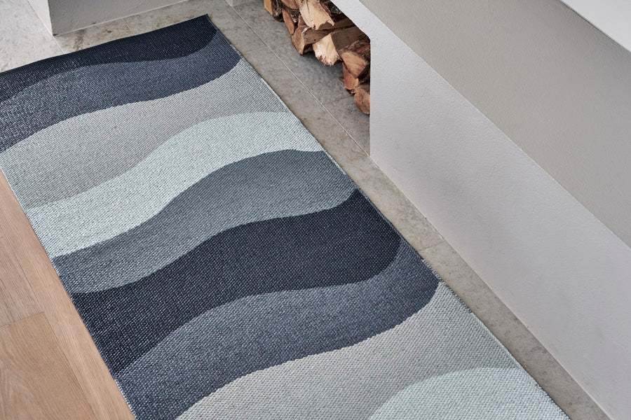 Urvi Water Runner Rug by Pappelina, showing urvi water runner rug in live shot.