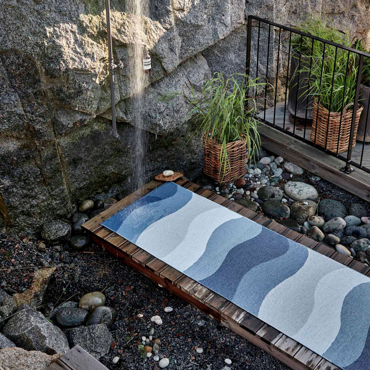 Urvi Water Runner Rug by Pappelina, showing urvi water runner rug in live shot.