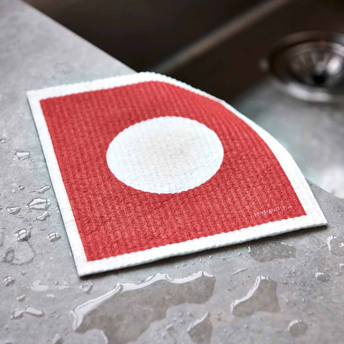 VERA POP Dish Cloth by Pappelina, showing vera pop dish cloth in live shot.