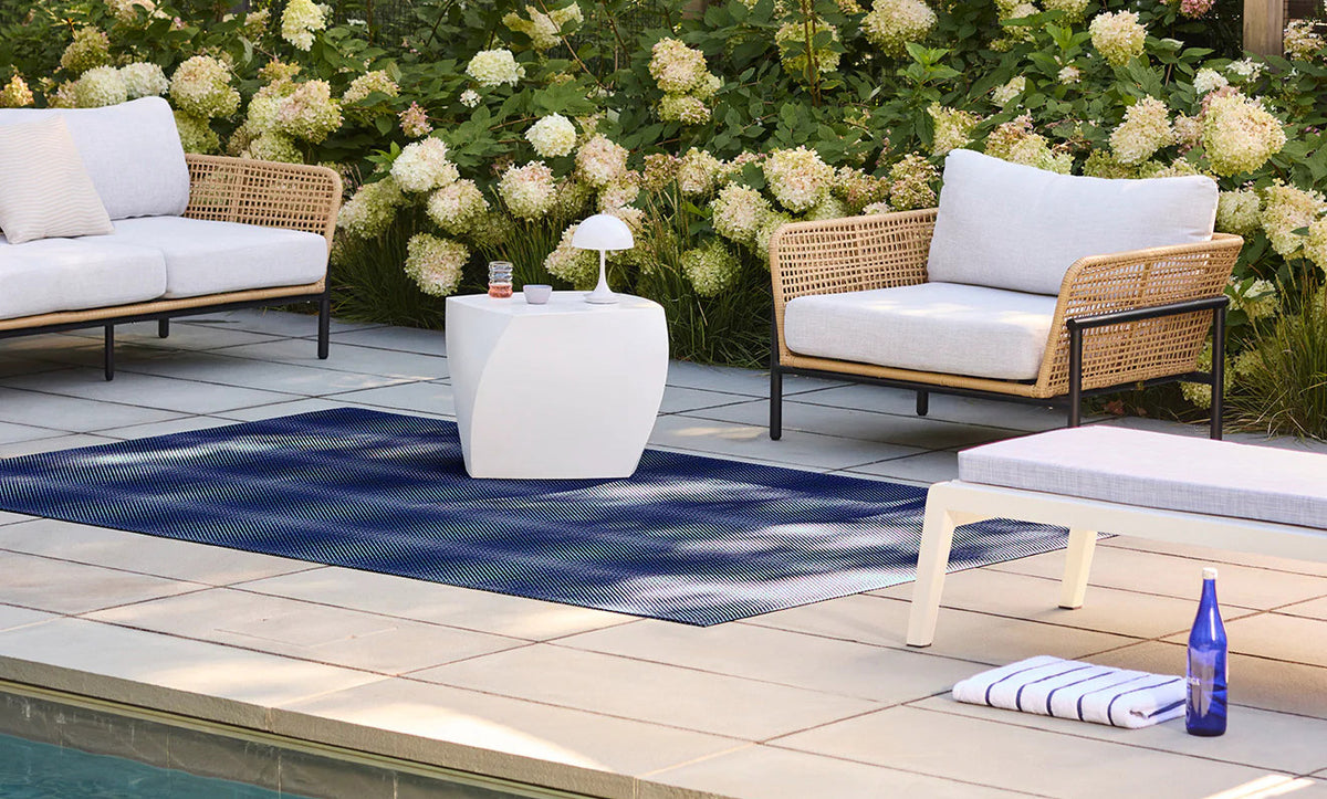 Parade Floor Mat by Chilewich, showing parade floor mat in live shot.