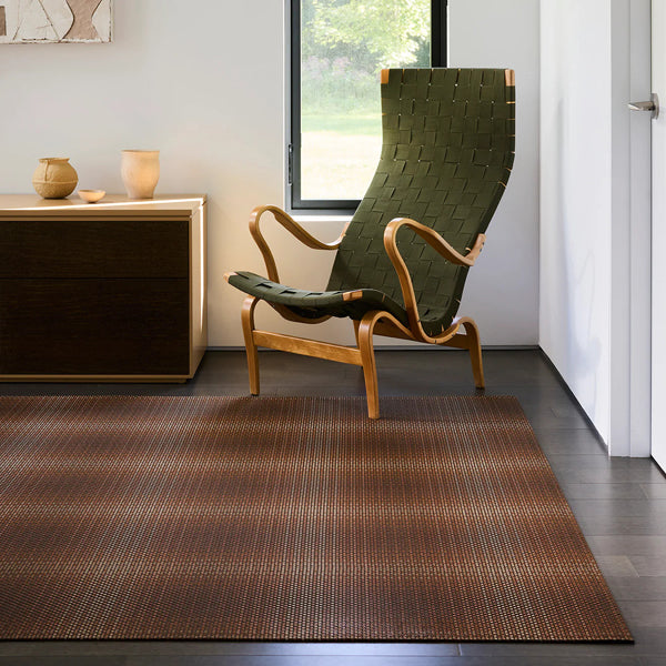 Parade Floor Mat by Chilewich, showing closeup view of parade floor mat in live shot.