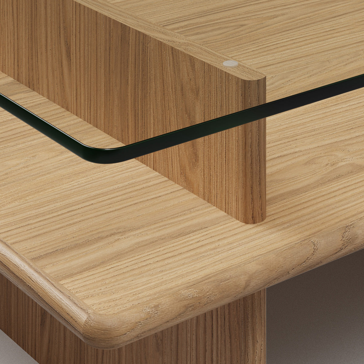 Parallel Coffee Table by Would, showing closeup view of parallel coffee table in live shot.