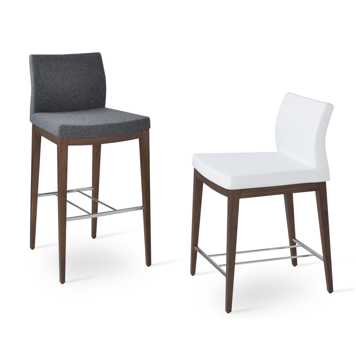 Pasha Wood Counter Stool by SohoConcept, showing wood counter/bar stools together.
