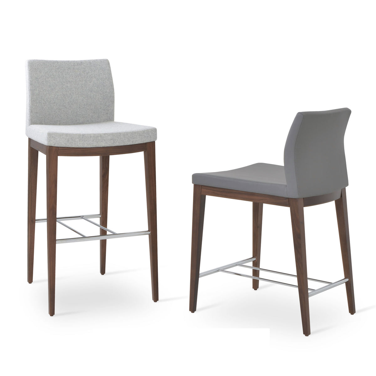 Pasha Wood Counter Stool by SohoConcept, showing wood counter/bar stools together.