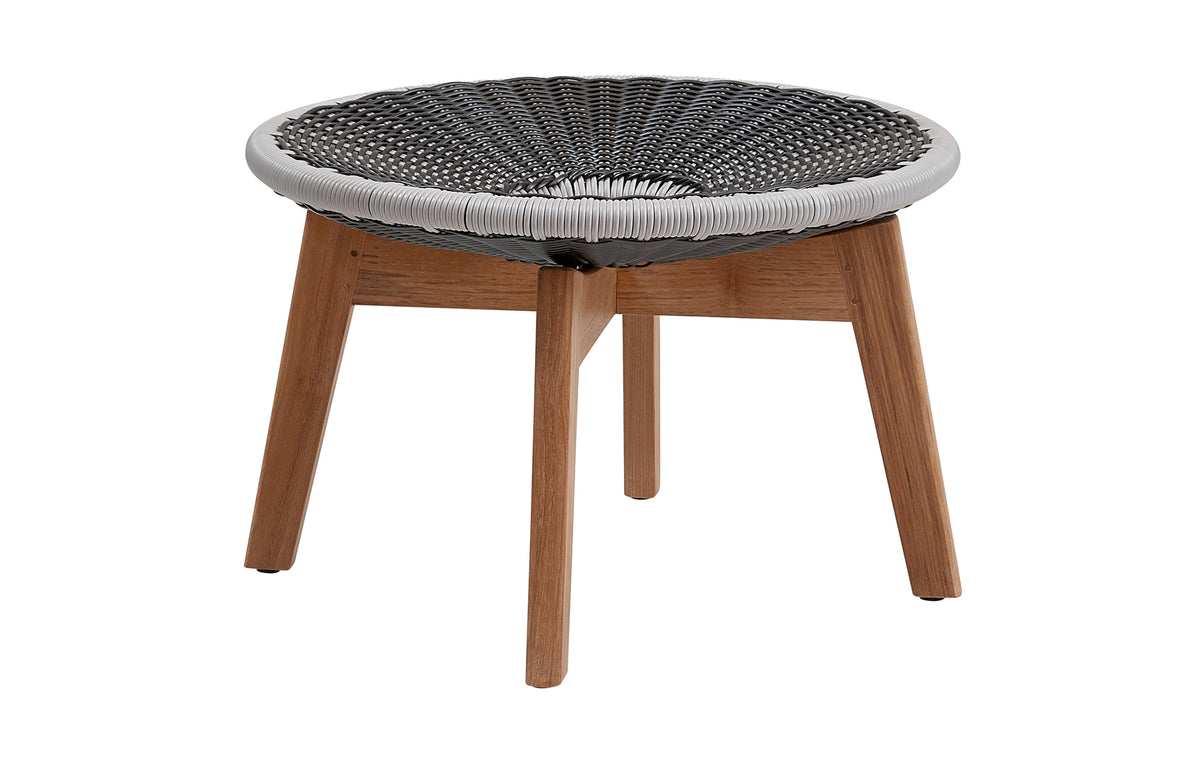 Peacock Footstool/Side Table by Cane-Line - Grey/Light Grey, No Top.