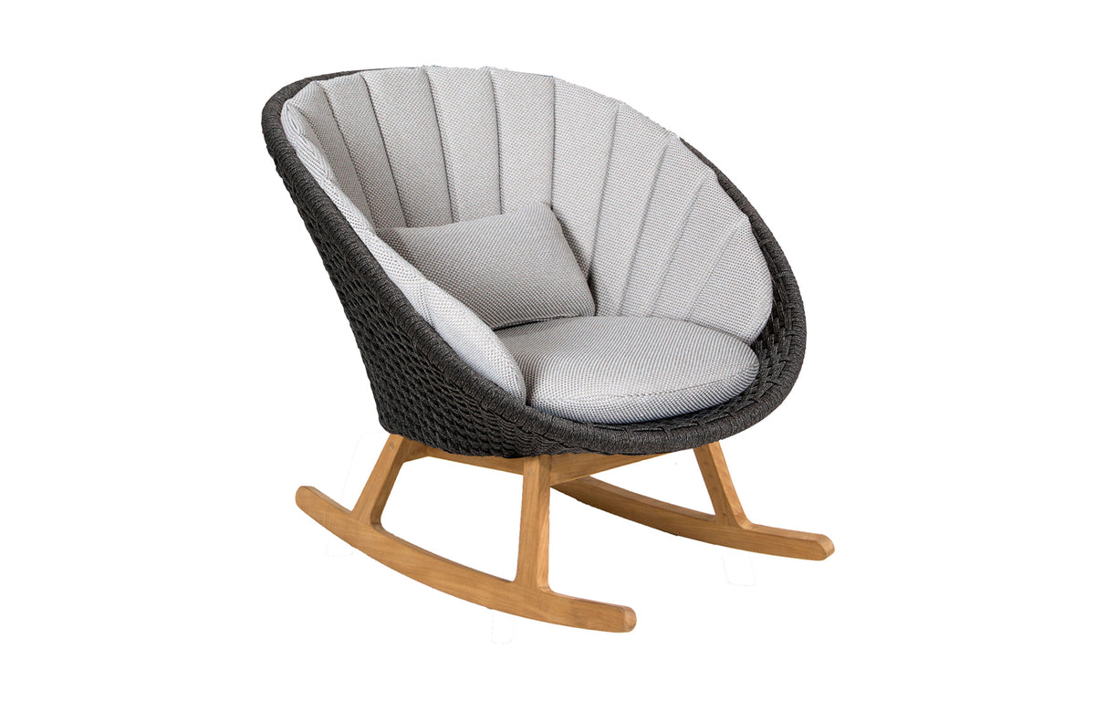 Peacock Outdoor Rocking Chair by Cane-Line - Light Grey Focus Set *.