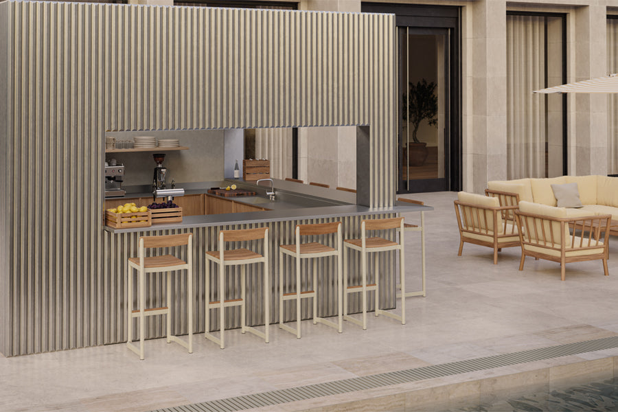Pelagus Stool by Fritz Hansen, showing pelagus stool in live shot.
