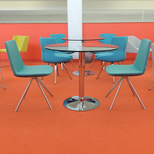 Pera Chair by B&T, showing pera chairs in live shot.