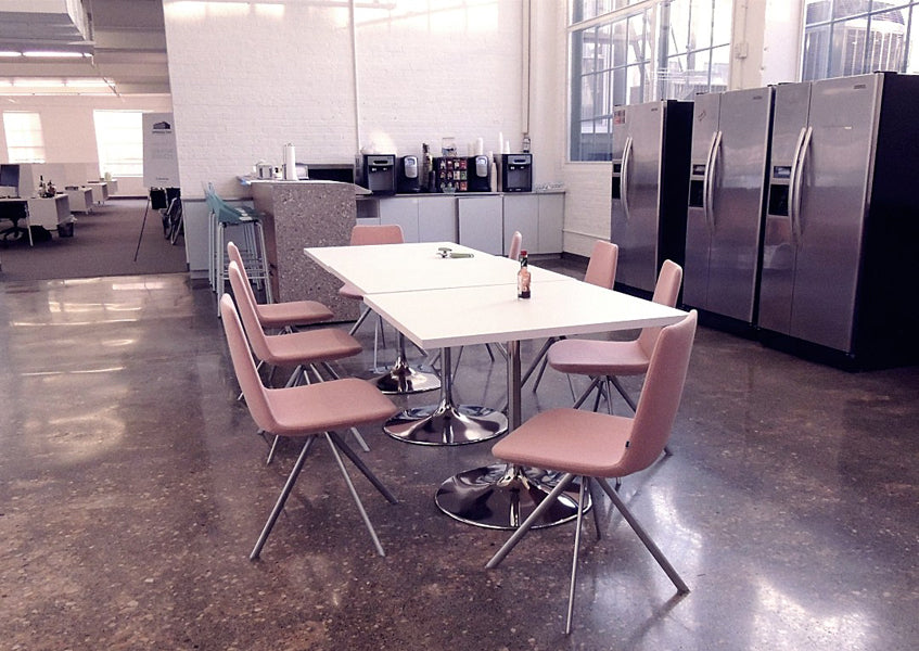Pera Chair by B&T, showing pera chairs in live shot.