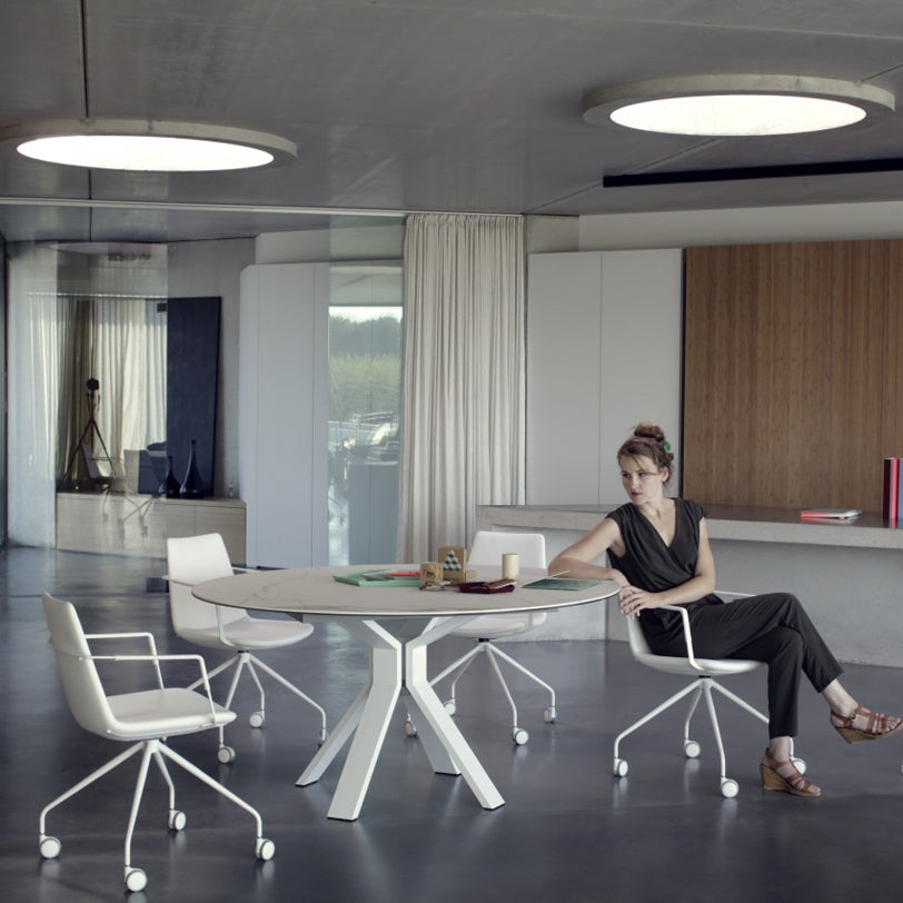 Pera Desk Chair by B&T, showing pera desk chairs in live shot.