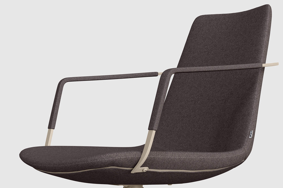 Pera Desk Chair by B&T, showing closeup view of pera desk chairs in live shot.