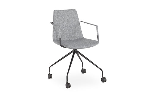 Pera Desk Chair by B&T - Light Gray Nino Fabric + Black Base *.