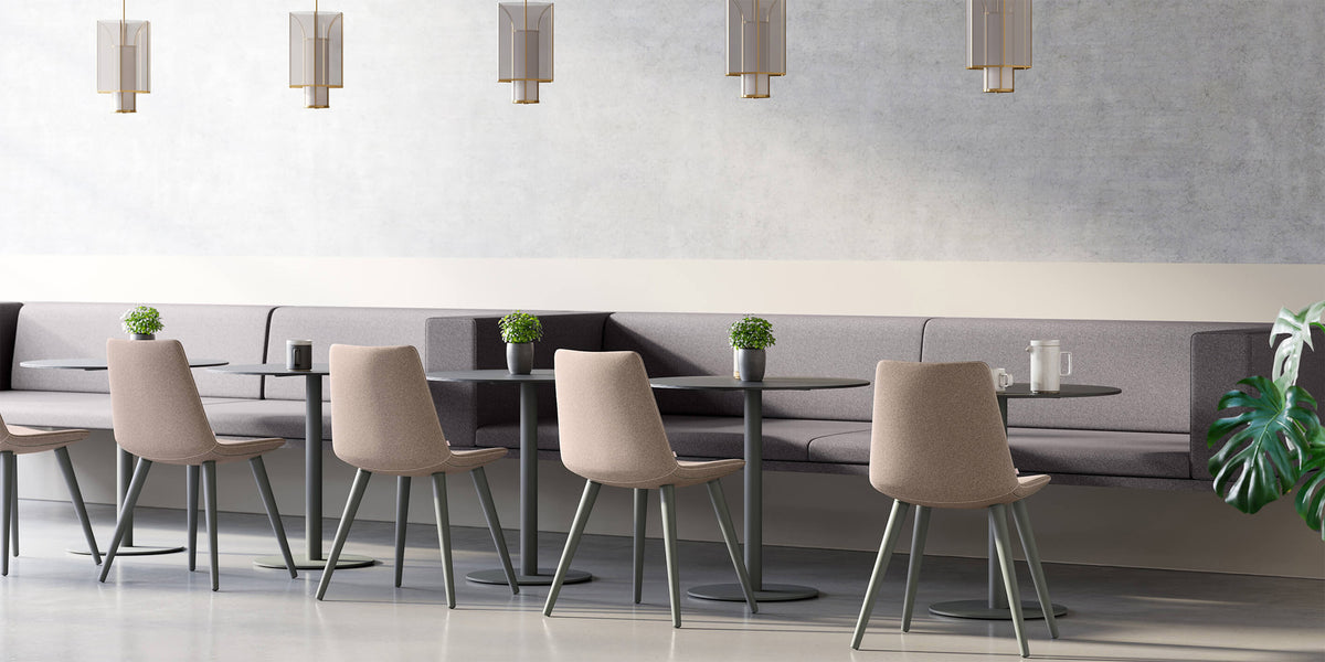 Pera Dowel Wood Chair by B&T, showing pera dowel wood chairs in live shot.