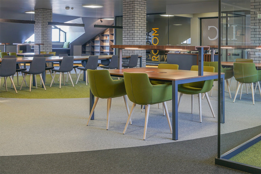 Pera Dowel Wood Chair by B&T, showing pera dowel wood chairs in live shot.
