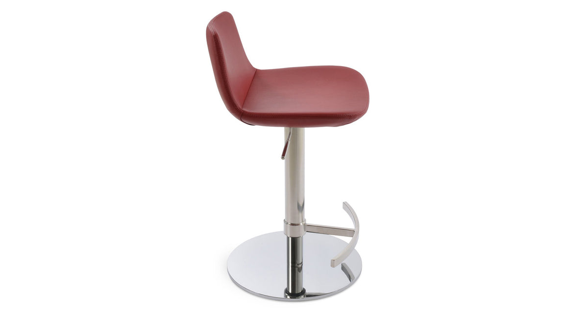 Pera Piston Stool T Footrest by SohoConcept, showing side view of pera piston stool t footrest.