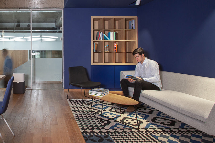 Pera Sled Lounge Chair by B&T, showing pera sled lounge chair in live shot.