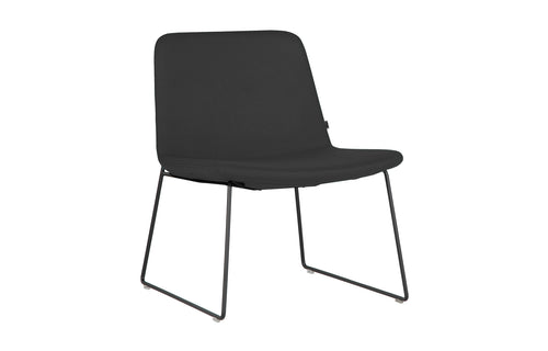 Pera Sled Lounge Chair by B&T - Black RAL Steel Frame, Black Bugatti Eco-Leather.
