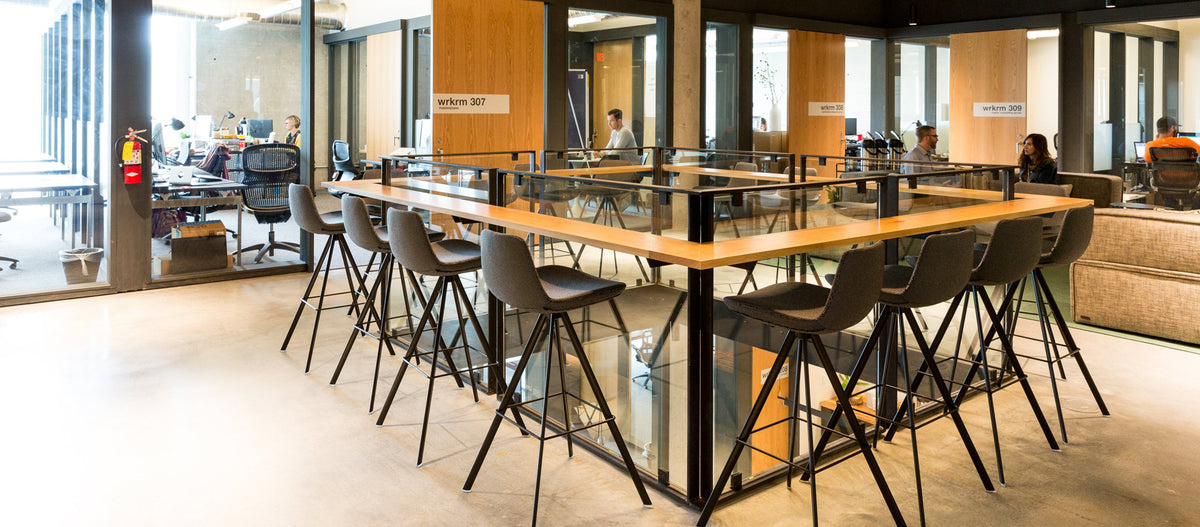 Pera Stool by B&T, showing pera stools in live shot.