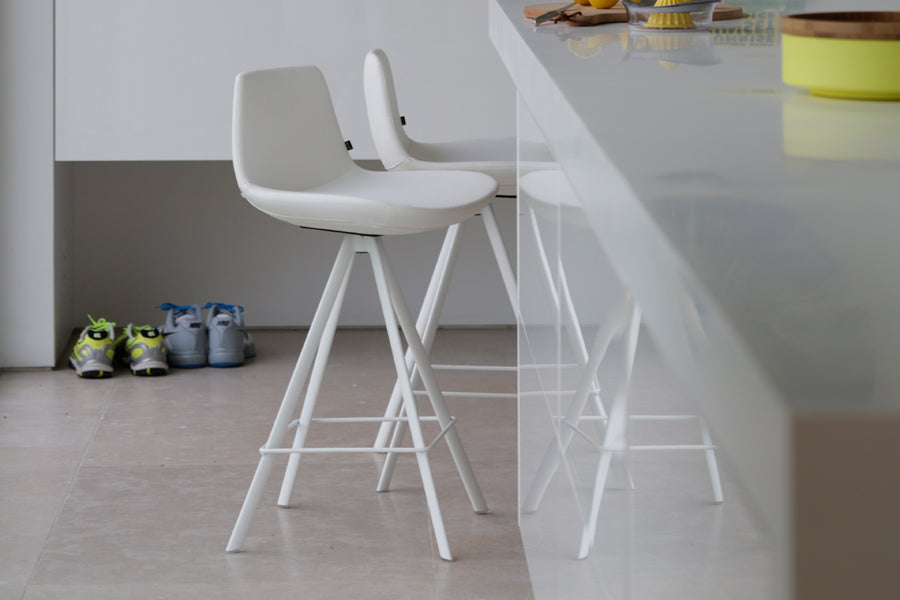 Pera Stool by B&T, showing pera stools in live shot.
