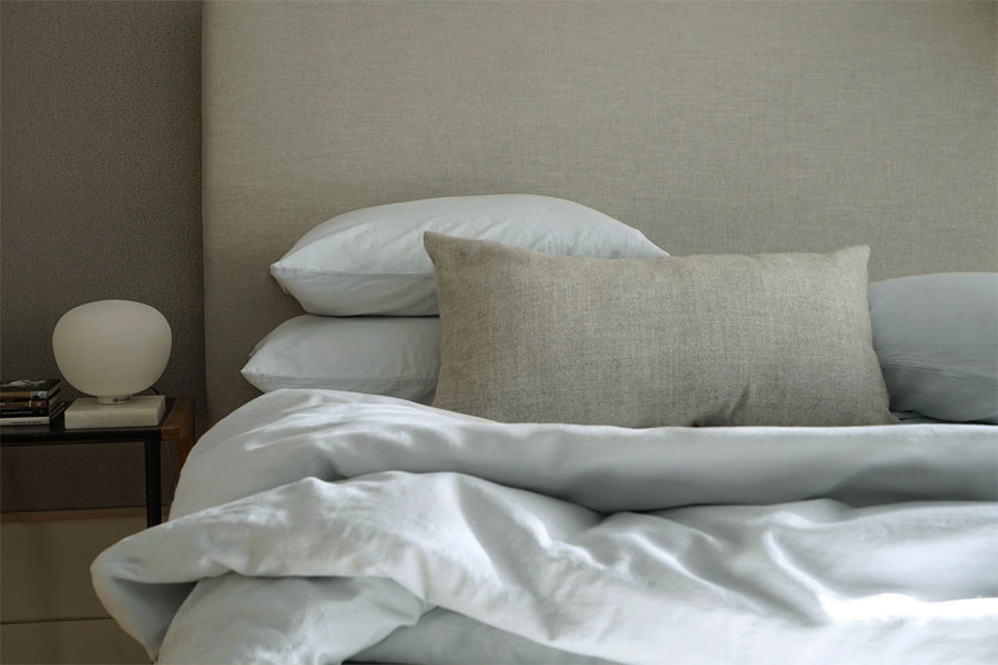 Perla Bedding Collection by Area, showing closeup view of perla bedding collection in live shot.