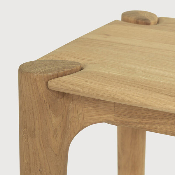 PI Bench by Ethnicraft, showing closeup view of pi bench.