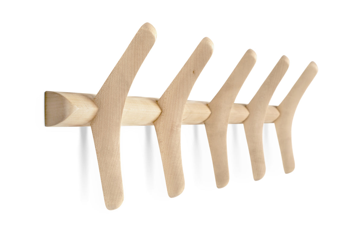 PI Coat Rack/Stand by Ethnicraft - Wall Rack, Varnished Sycamore.