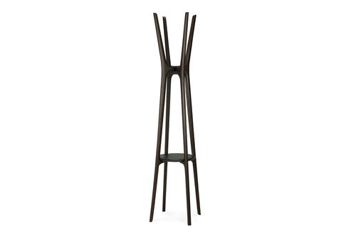 PI Coat Stand by Ethnicraft, showing angle view of pi coat stand.