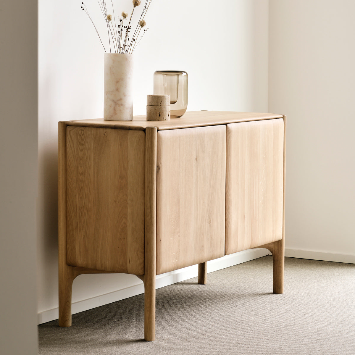 PI Sideboard by Ethnicraft, showing pi sideboard in live shot.