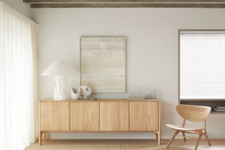 PI Sideboard by Ethnicraft, showing pi sideboard in live shot.