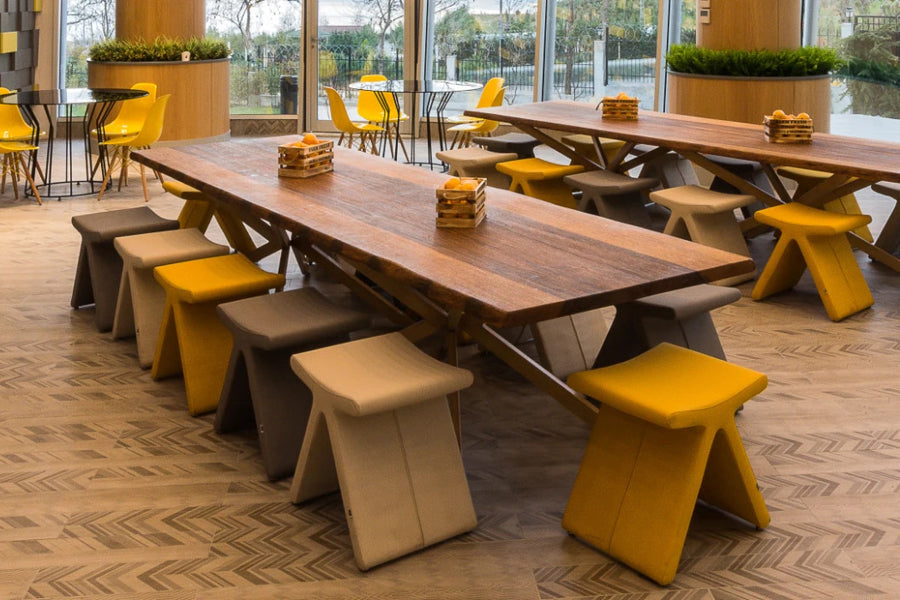Pi Stool by B&T, showing pi stools in live shot.