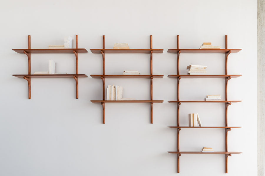 PI Wall Shelf by Ethnicraft, showing pi wall shelf in live shot.