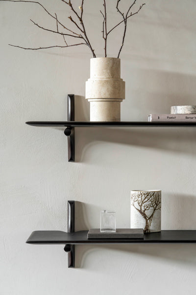 PI Wall Shelf by Ethnicraft, showing pi wall shelf in live shot.