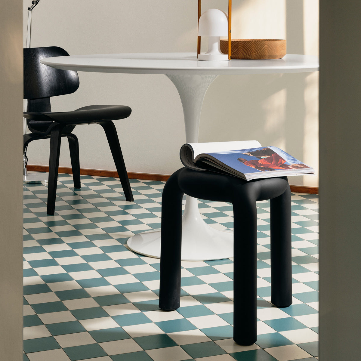 Piccolo Stool by Toou, showing piccolo stool in live shot.