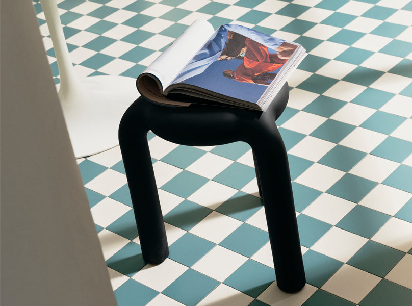 Piccolo Stool by Toou, showing piccolo stool in live shot.