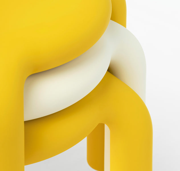 Piccolo Stool by Toou, showing closeup view of piccolo stools in live shot.