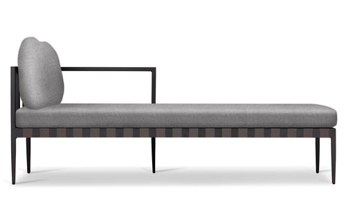 Pier Chaise Sectional by Harbour - Right, Asteroid Aluminum, Cloud Panama.