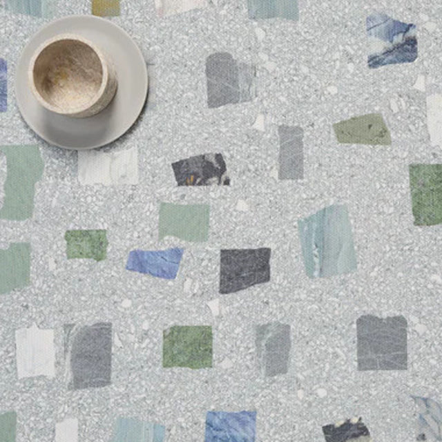 Pietra Placemat by Chilewich, showing closeup view of pietra placemat in live shot.