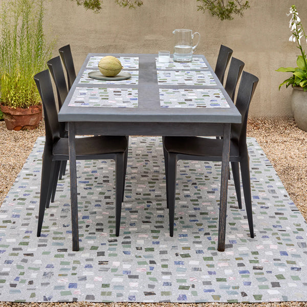 Pietra Placemat by Chilewich, showing pietra placemats in live shot.