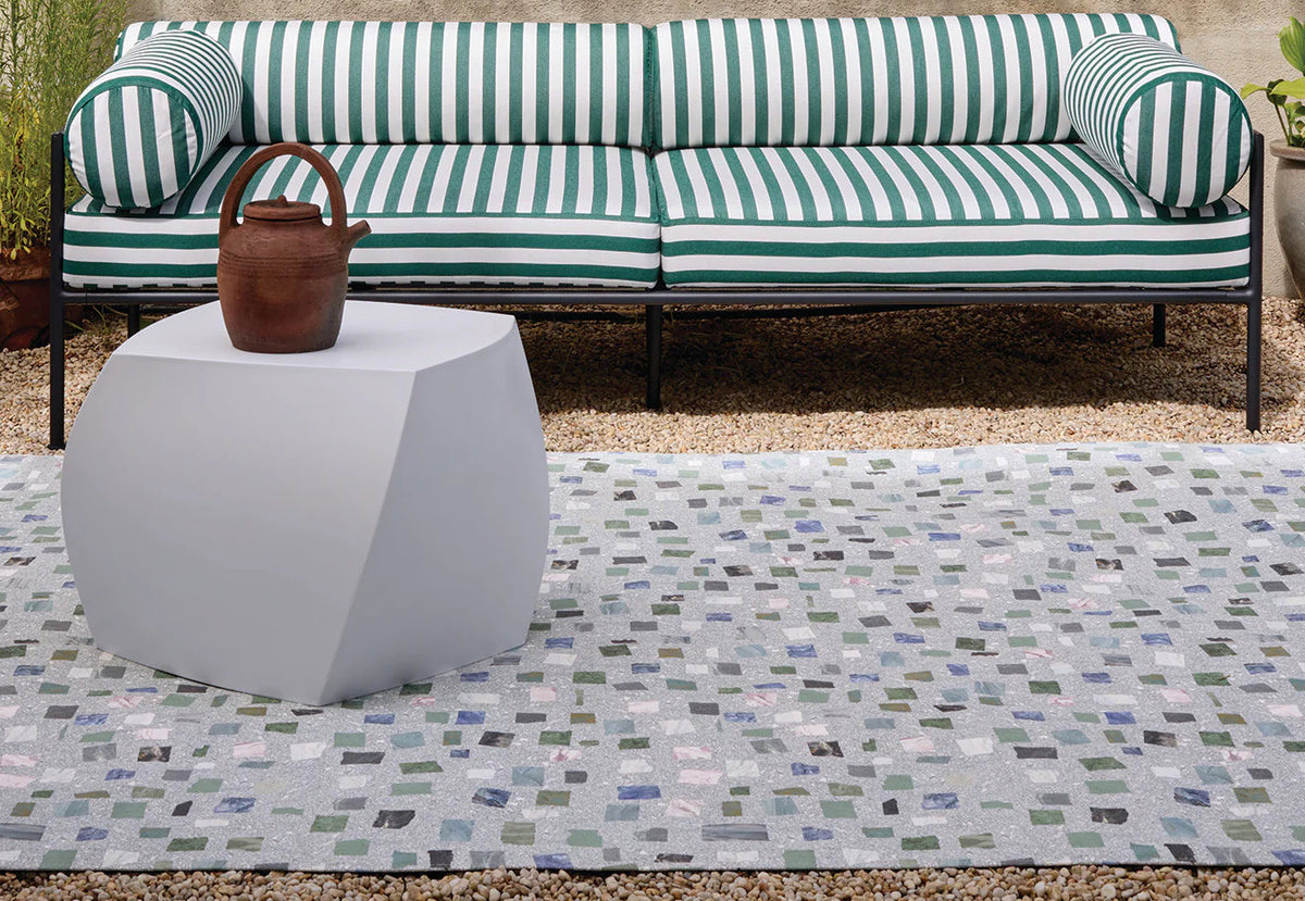 Pietra Woven Floor Rug by Chilewich, showing pietra woven floor rug in live shot.