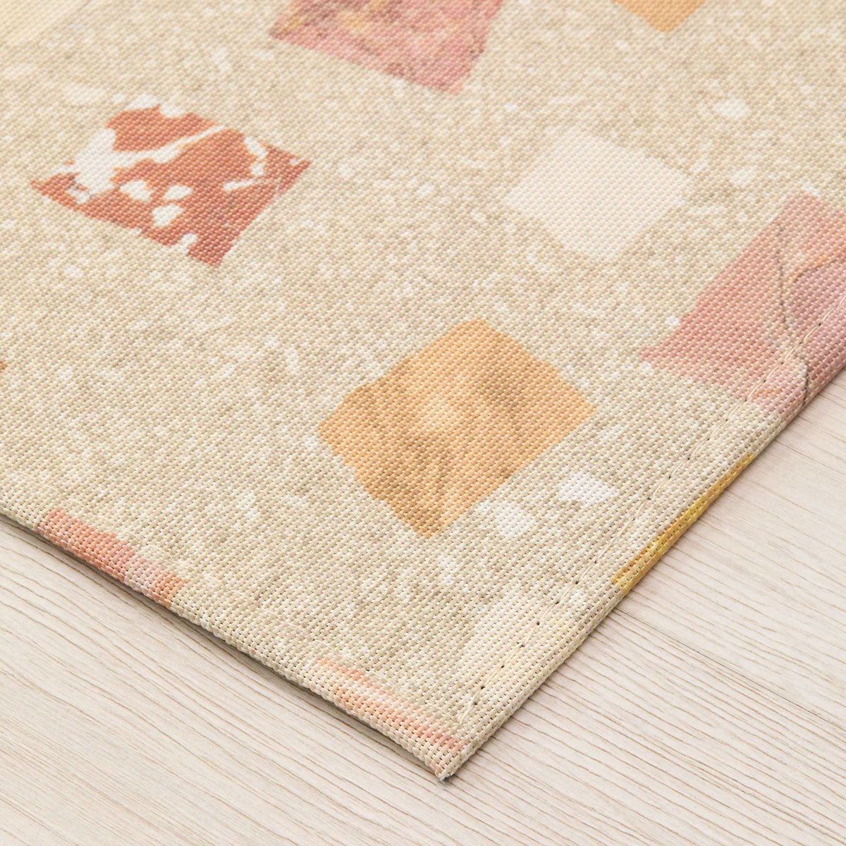 Pietra Woven Floor Rug by Chilewich, showing closeup view of pietra woven floor rug in live shot.