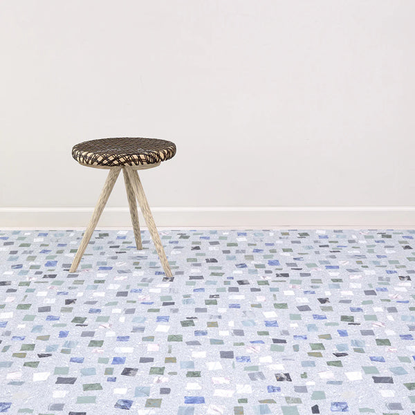 Pietra Woven Floor Rug by Chilewich, showing pietra woven floor rug in live shot.
